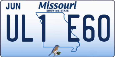 MO license plate UL1E6O