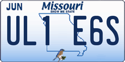 MO license plate UL1E6S