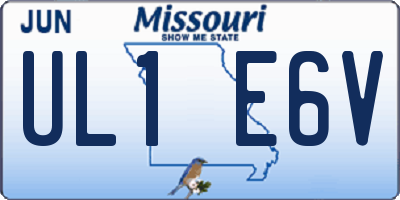 MO license plate UL1E6V