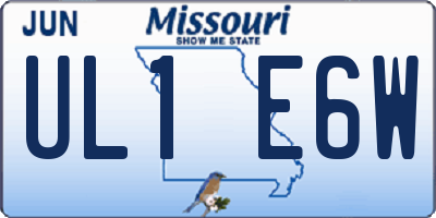 MO license plate UL1E6W