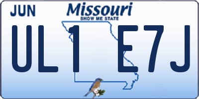 MO license plate UL1E7J