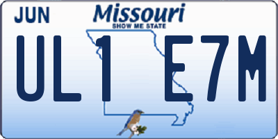 MO license plate UL1E7M