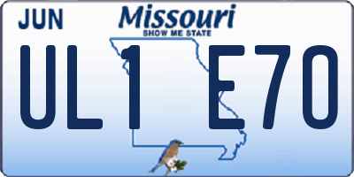 MO license plate UL1E7O