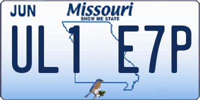 MO license plate UL1E7P