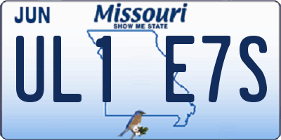 MO license plate UL1E7S