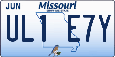 MO license plate UL1E7Y
