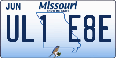 MO license plate UL1E8E