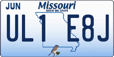MO license plate UL1E8J