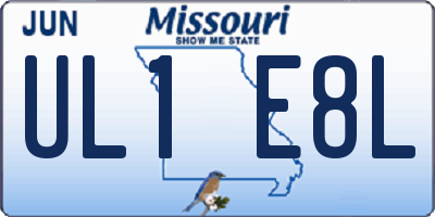 MO license plate UL1E8L