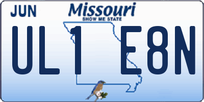 MO license plate UL1E8N