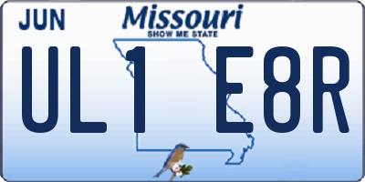 MO license plate UL1E8R