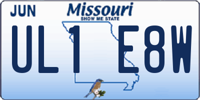 MO license plate UL1E8W