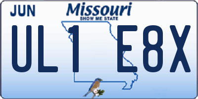 MO license plate UL1E8X