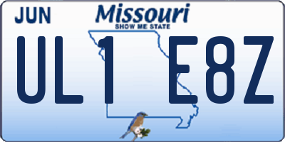 MO license plate UL1E8Z