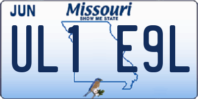 MO license plate UL1E9L