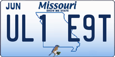 MO license plate UL1E9T