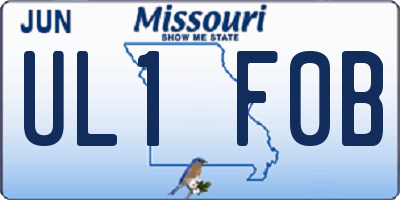MO license plate UL1F0B