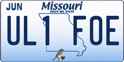 MO license plate UL1F0E