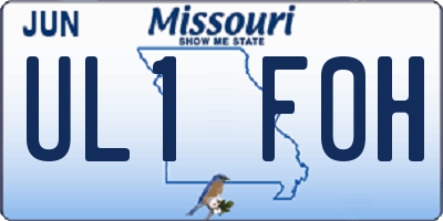 MO license plate UL1F0H