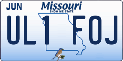MO license plate UL1F0J