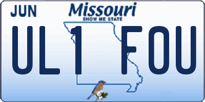 MO license plate UL1F0U