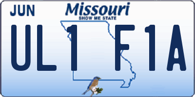 MO license plate UL1F1A
