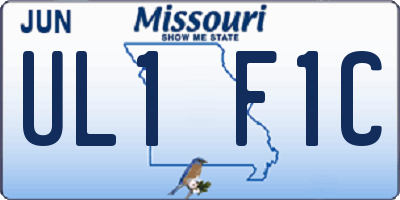 MO license plate UL1F1C