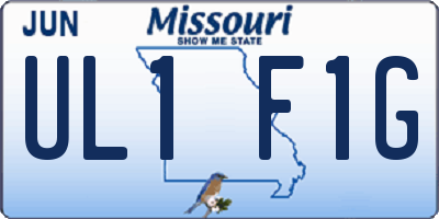 MO license plate UL1F1G