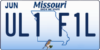 MO license plate UL1F1L