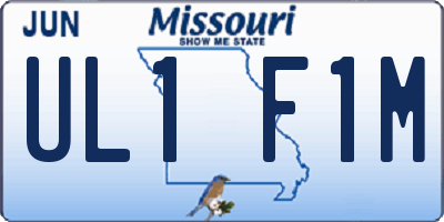 MO license plate UL1F1M