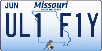 MO license plate UL1F1Y