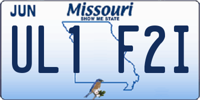 MO license plate UL1F2I
