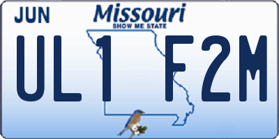 MO license plate UL1F2M