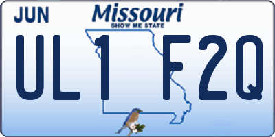 MO license plate UL1F2Q