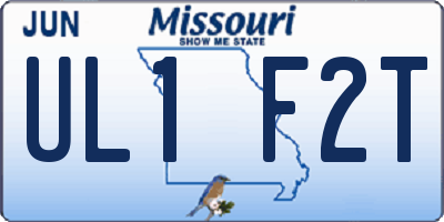MO license plate UL1F2T