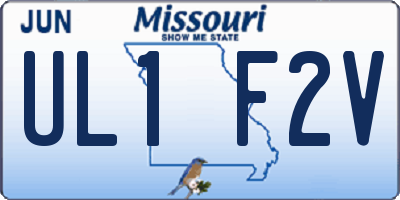 MO license plate UL1F2V