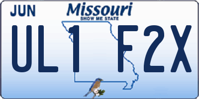 MO license plate UL1F2X