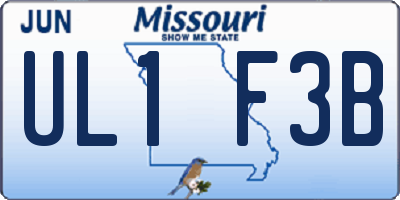MO license plate UL1F3B