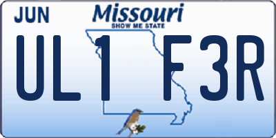 MO license plate UL1F3R