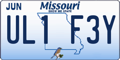 MO license plate UL1F3Y