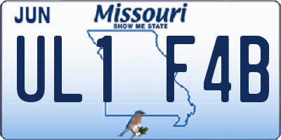 MO license plate UL1F4B