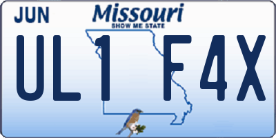 MO license plate UL1F4X
