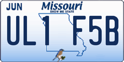 MO license plate UL1F5B