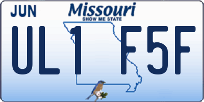 MO license plate UL1F5F