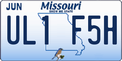 MO license plate UL1F5H