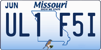 MO license plate UL1F5I