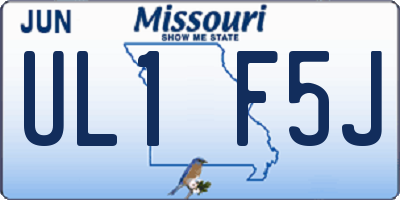 MO license plate UL1F5J
