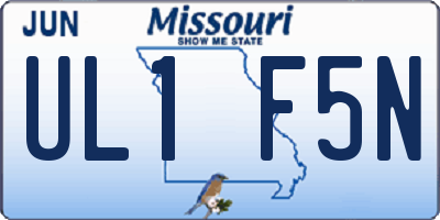 MO license plate UL1F5N