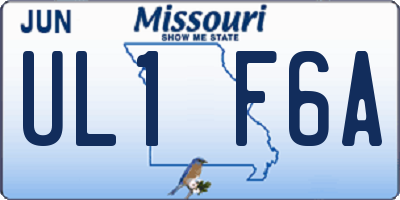 MO license plate UL1F6A