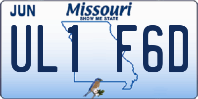 MO license plate UL1F6D